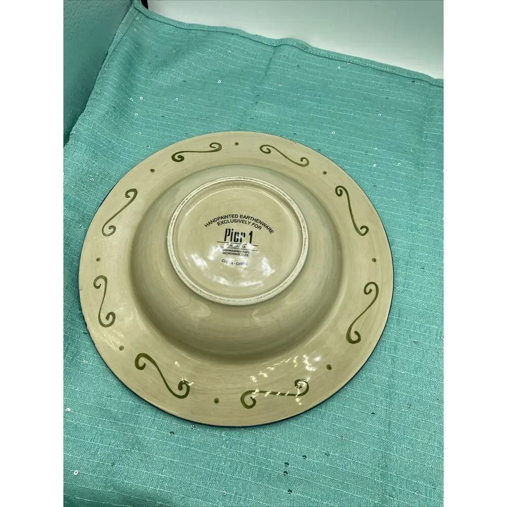 Serving Bowl Pier 1 Vallarta 10 1/2 Inch Red Gold Dinnerware